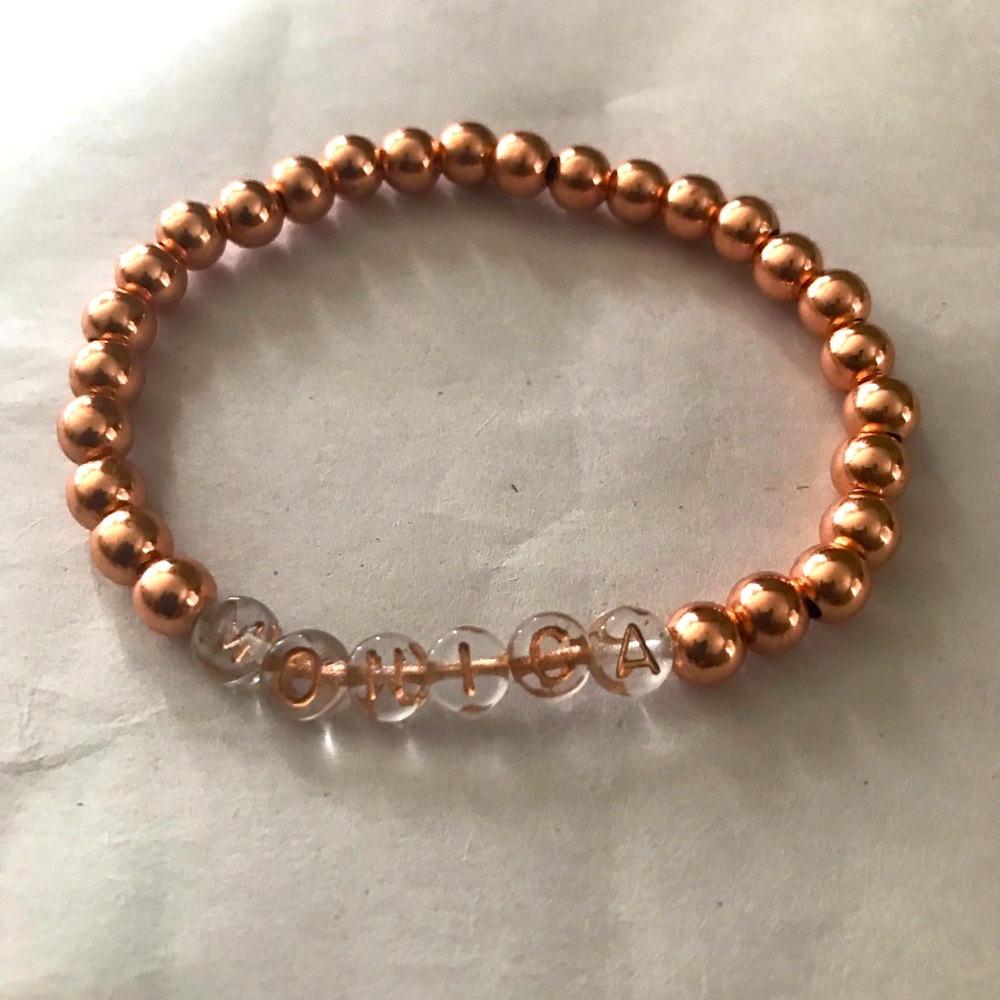 ROSE GOLD BEADED STRETCHY BRACELET